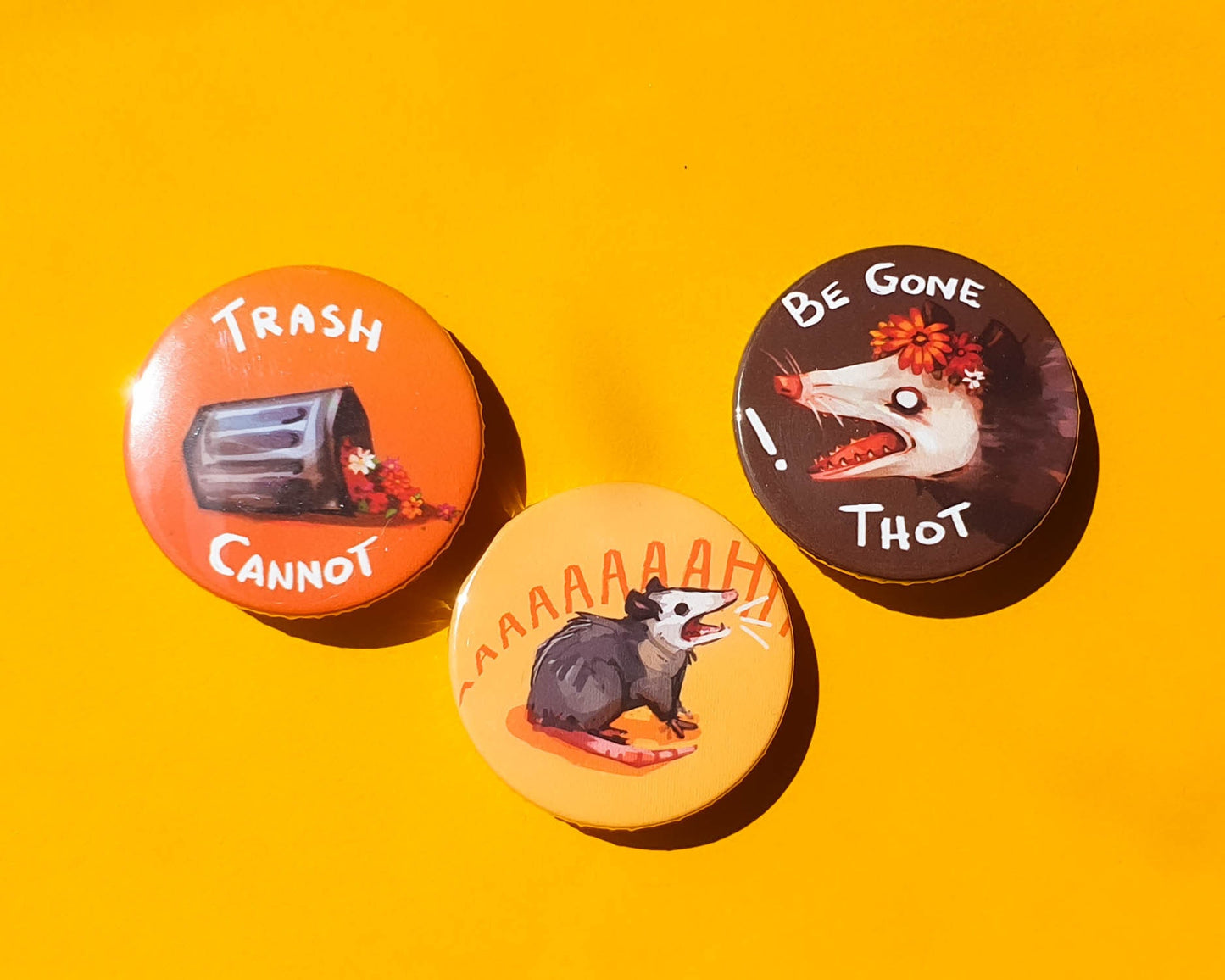 Opossum Pinback Buttons