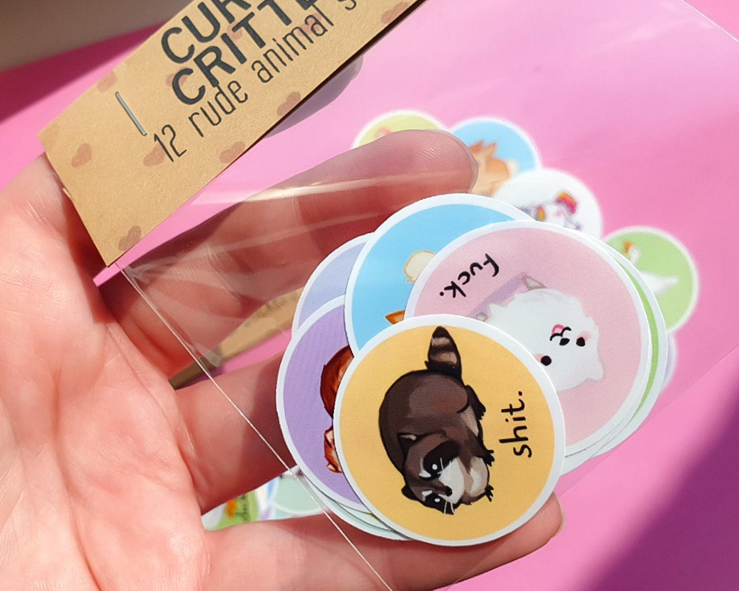 Cursing Critters Sticker Pack - 12 Matte Vinyl Stickers