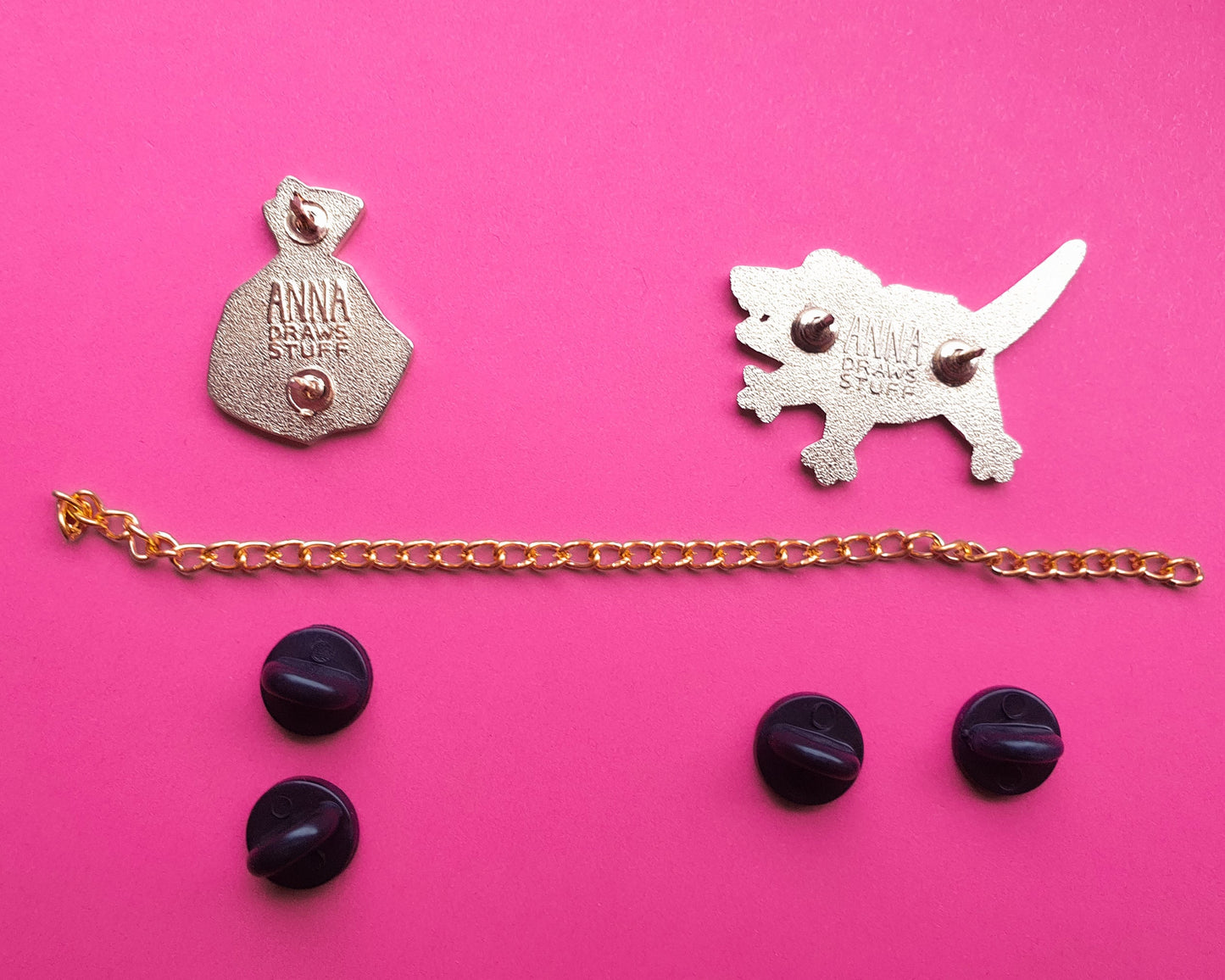 Opossum Collar Set - Hard Enamel Pin - Trash Dwellers