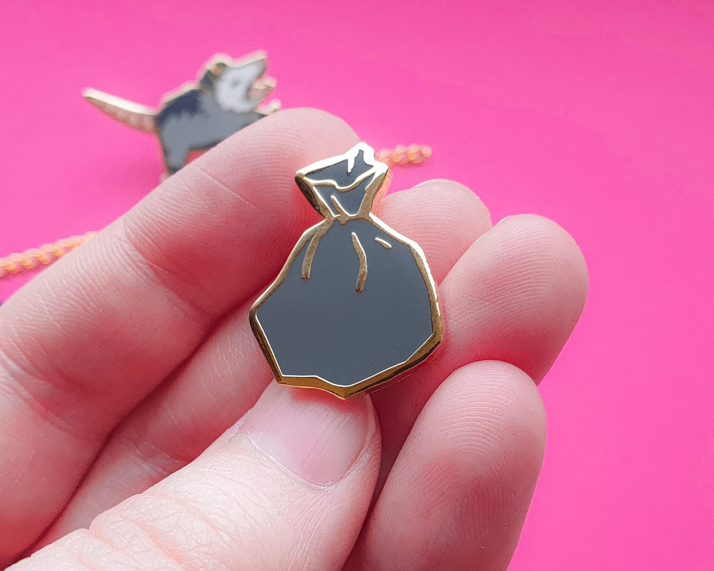 Opossum Collar Set - Hard Enamel Pin - Trash Dwellers