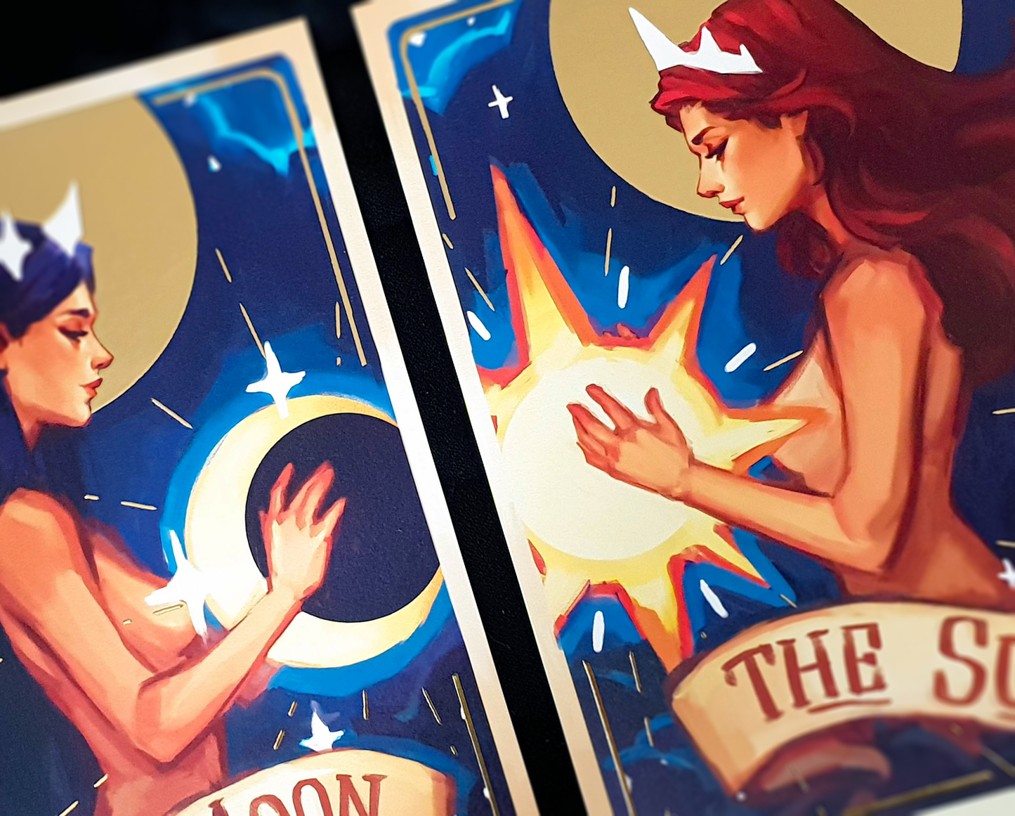 Sun and Moon - A4 Gold Foil Prints