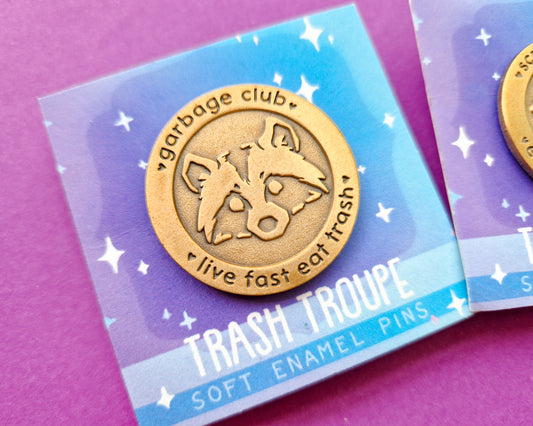 annadrawsstuff Raccoon Hard Enamel Pin Set - Trash Dwellers - Gold Plating