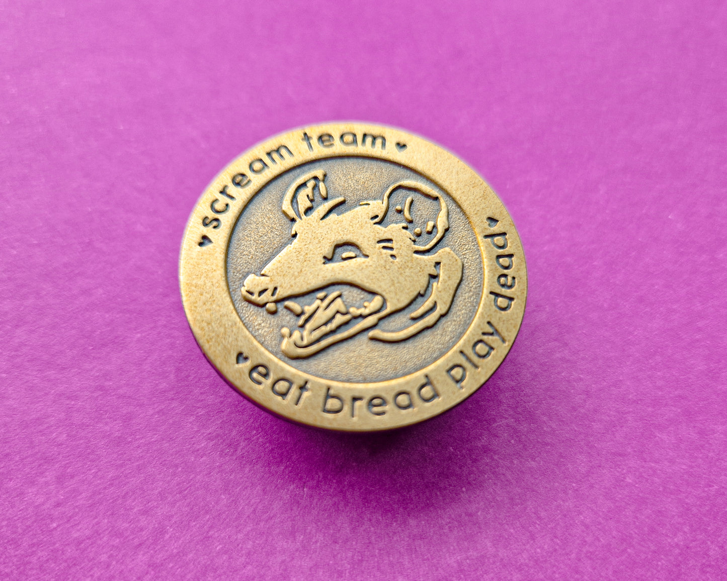(Gold) Scream Team Opossum  - Enamel Pin - Trash Troupe