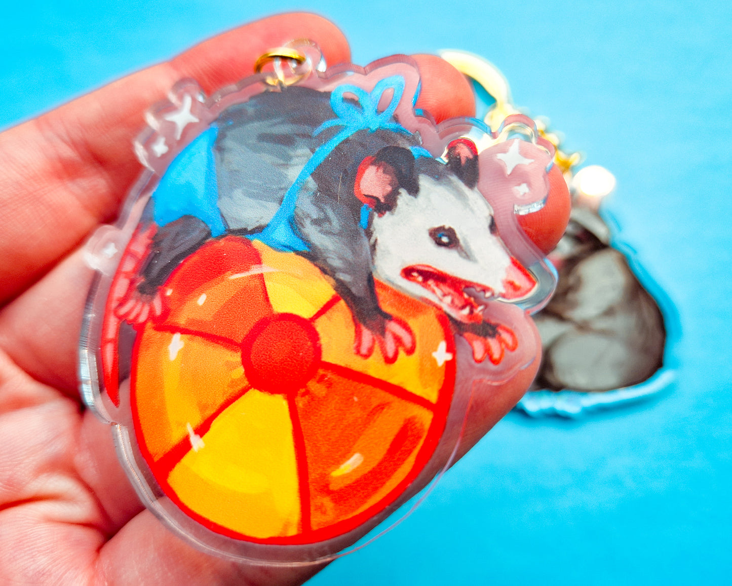 Beach Ball Possum Keychain