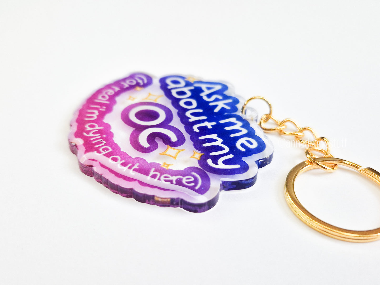 Ask Me About My OC Keychain