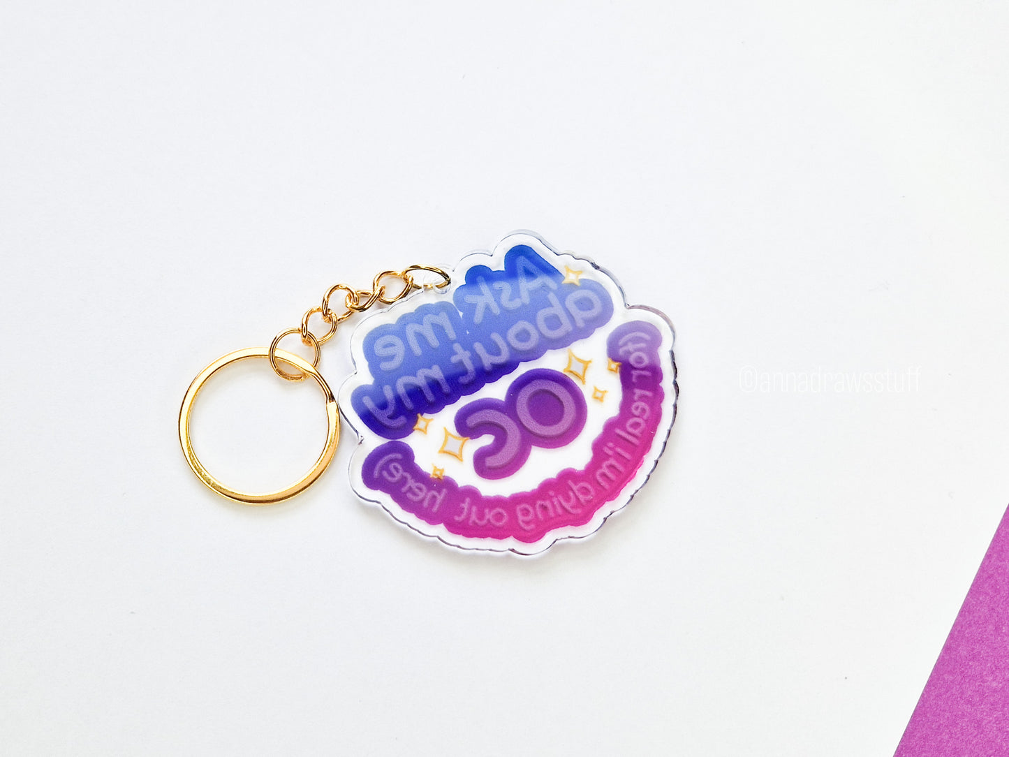 Ask Me About My OC Keychain
