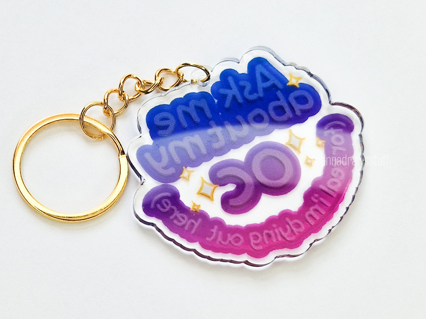 Ask Me About My OC Keychain