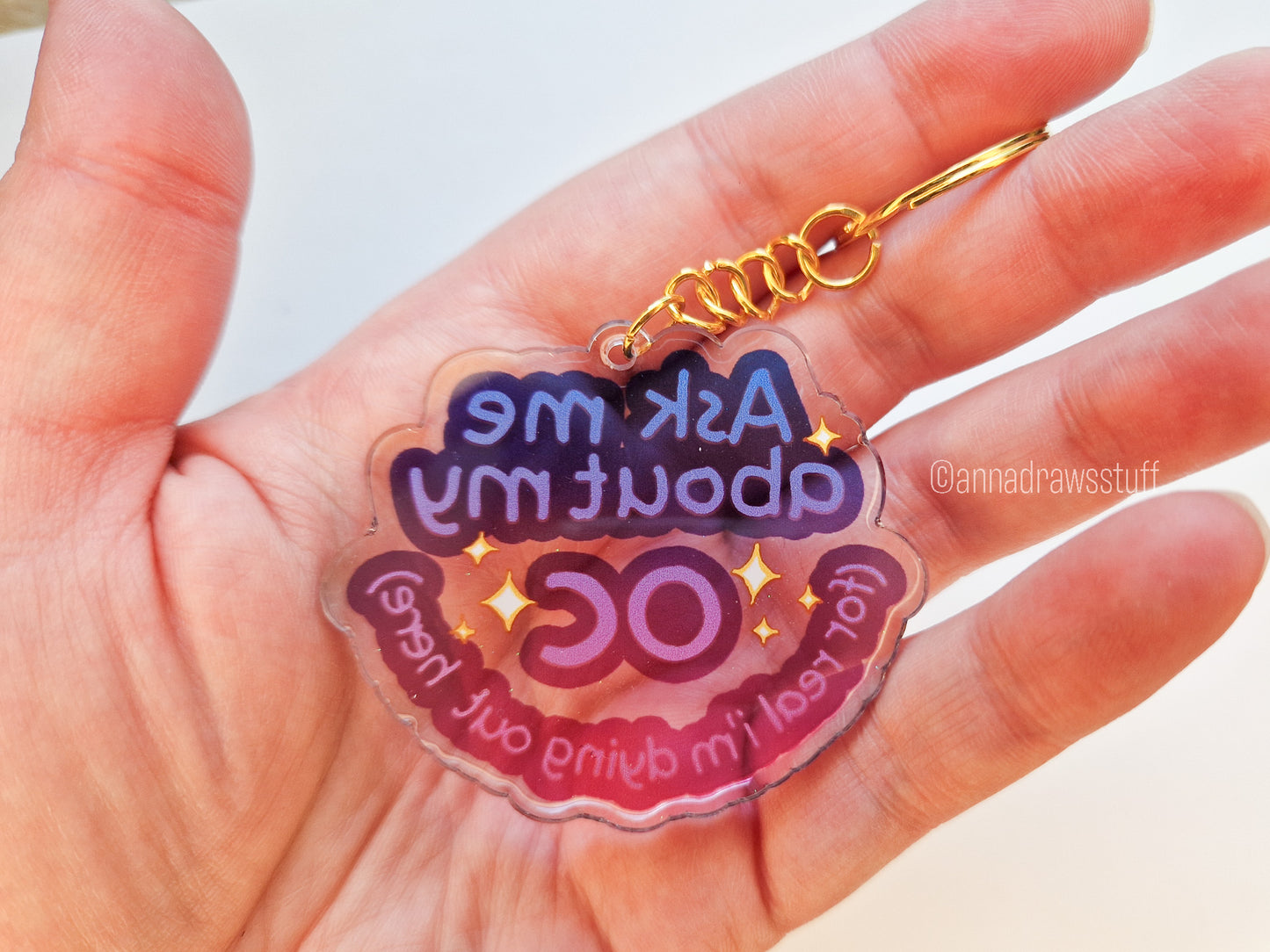 Ask Me About My OC Keychain