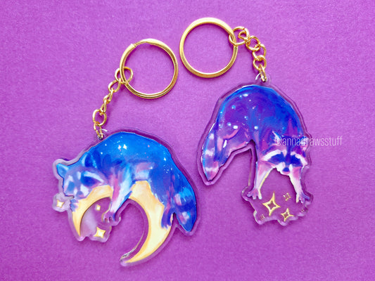 Moon Raccoon Keychains