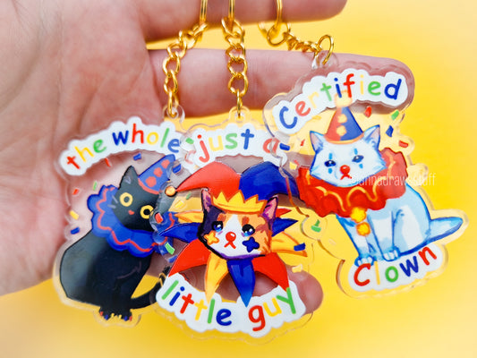 Clown Cat Acrylic Keychains