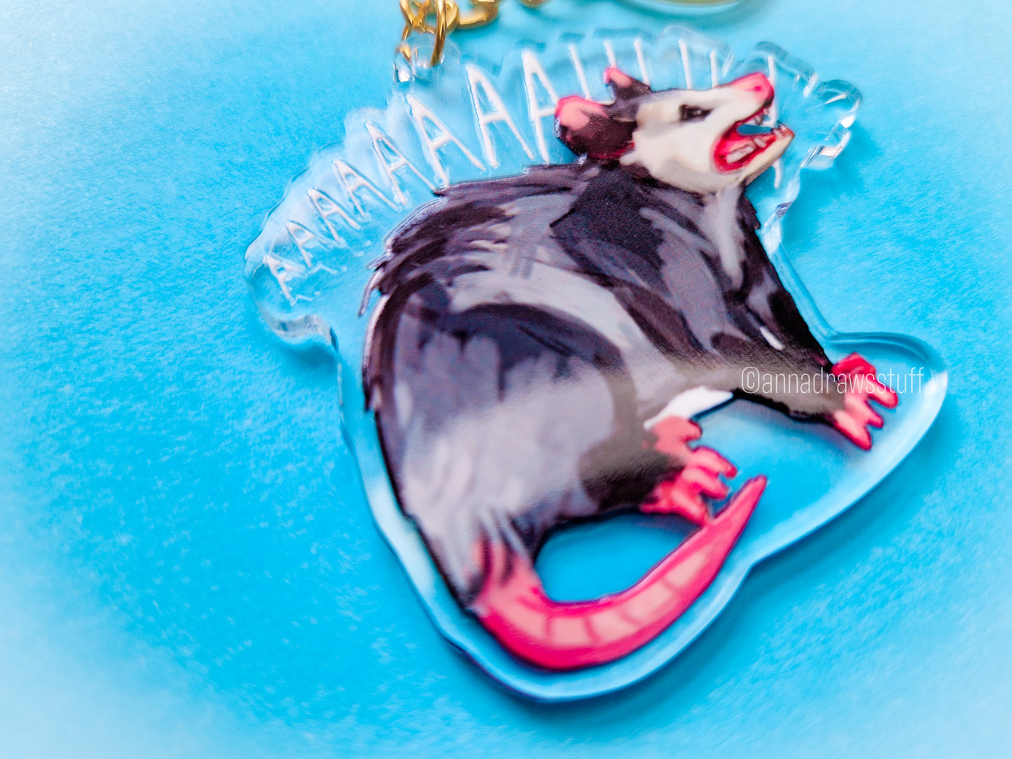 Screaming Opossum Keychain