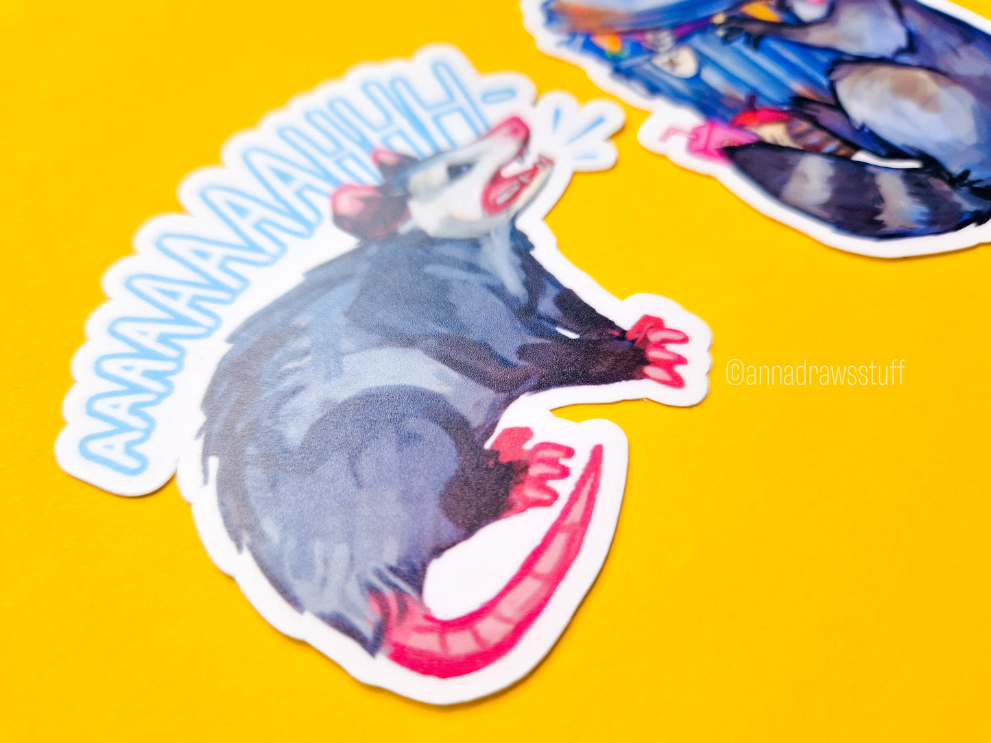 Trashcan Raccoon and Oppossum Scream - Weatherproof Vinyl Stickers
