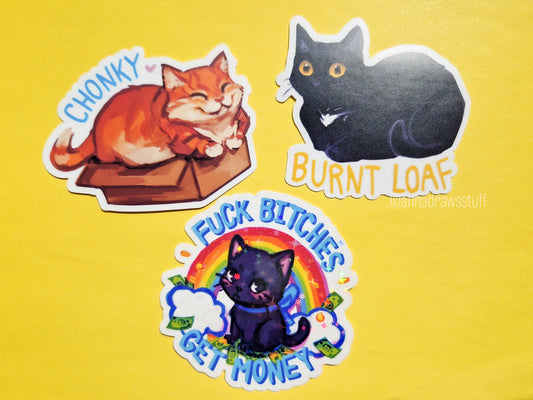 Cute Kitties - Weatherproof Vinyl Stickers