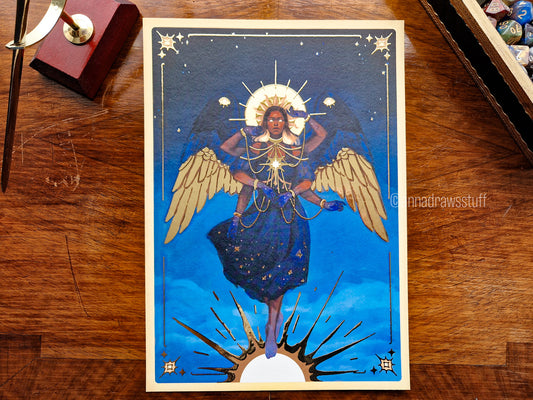 Dawnbringer  - A4 Gold Foil Print, A6 / postcard print (non gold foil)