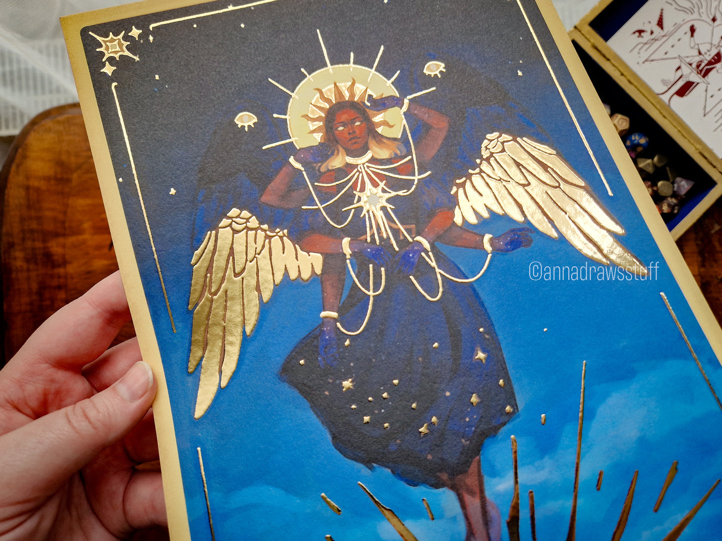 Dawnbringer  - A4 Gold Foil Print, A6 / postcard print (non gold foil)