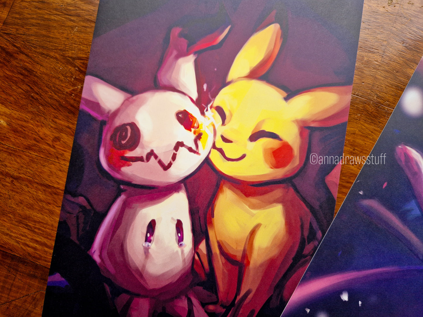 Mew + Mimikyu & Pikachu Art Prints - A4 (letter) or A6 (postcard) size