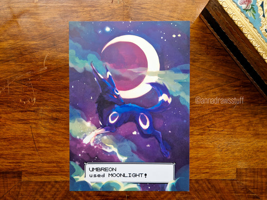 Umbreon Art Print (Pokémon) - A4 (Letter) or A6 (postcard) size