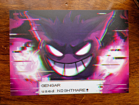 Gengar Art Print (Pokémon) - A4 (Letter) size