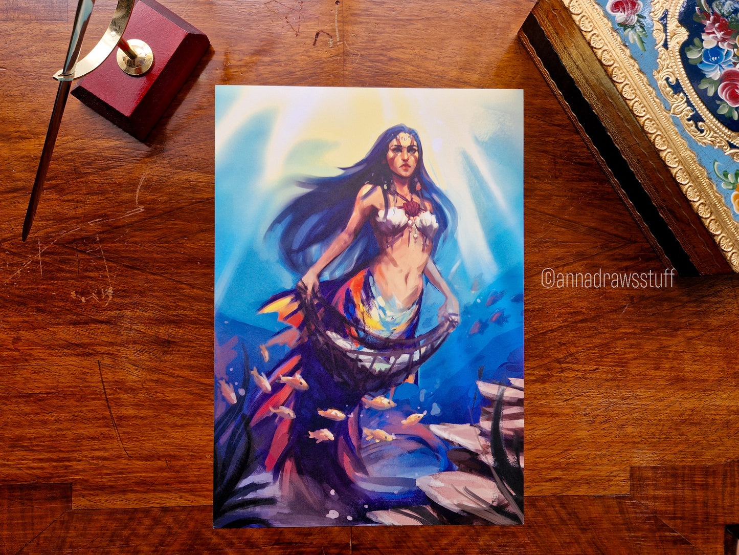 Shell Collector Art Print - A4 (Letter) or A6 (postcard) size