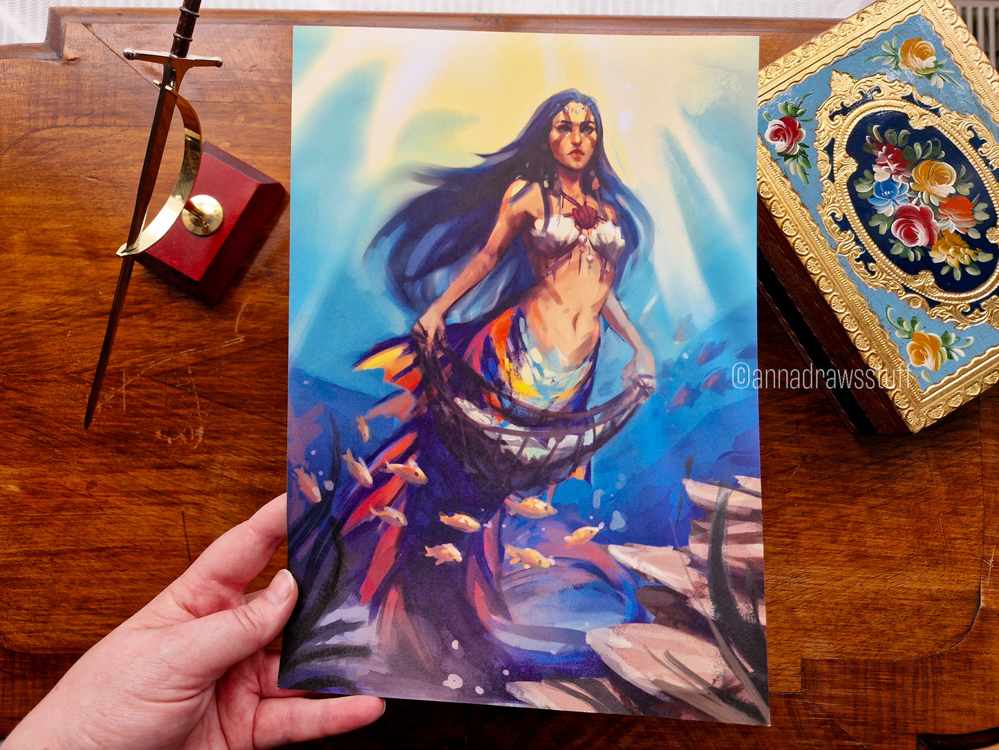 Shell Collector Art Print - A4 (Letter) or A6 (postcard) size
