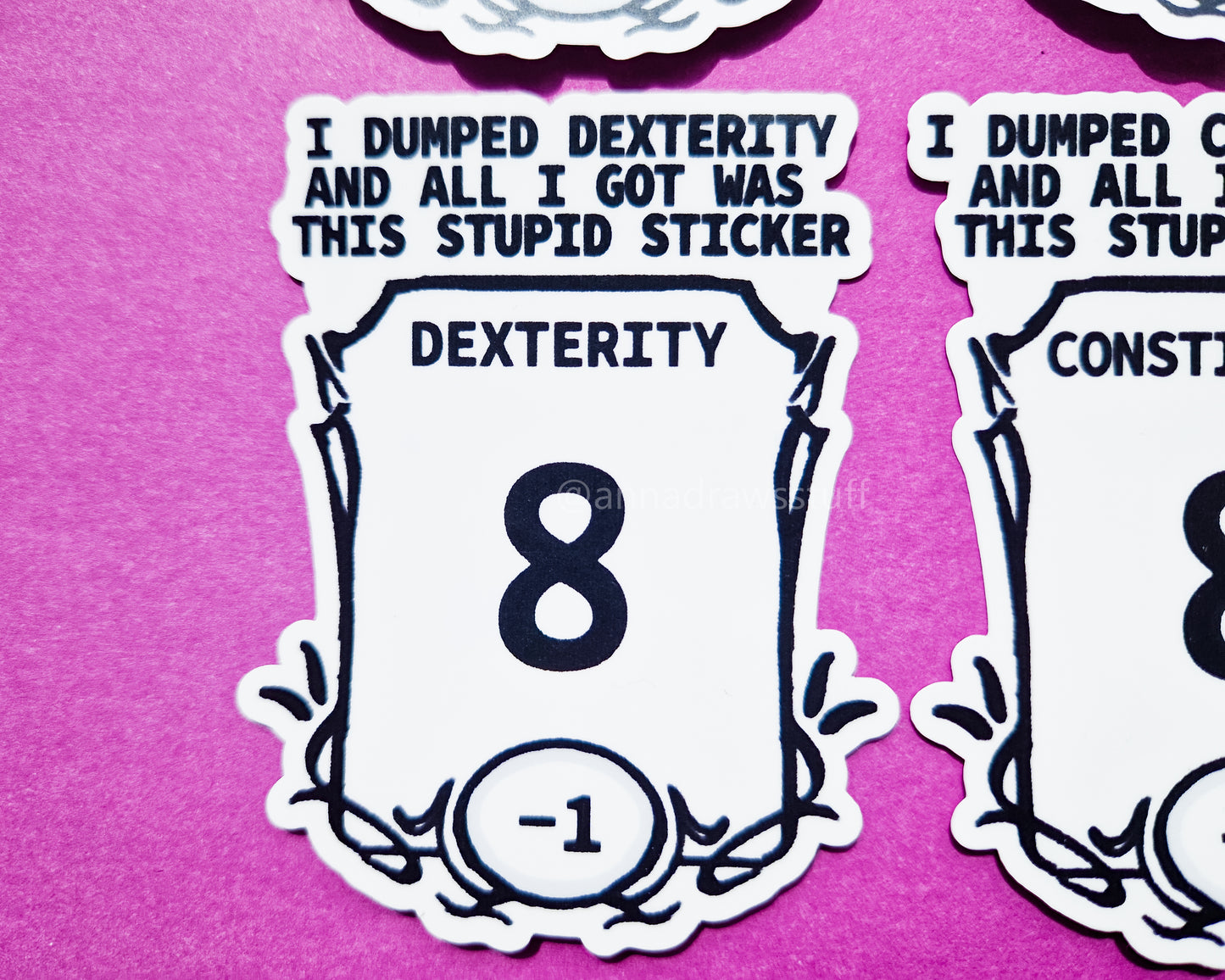 DND Stat Stickers - Waterproof Vinyl Stickers