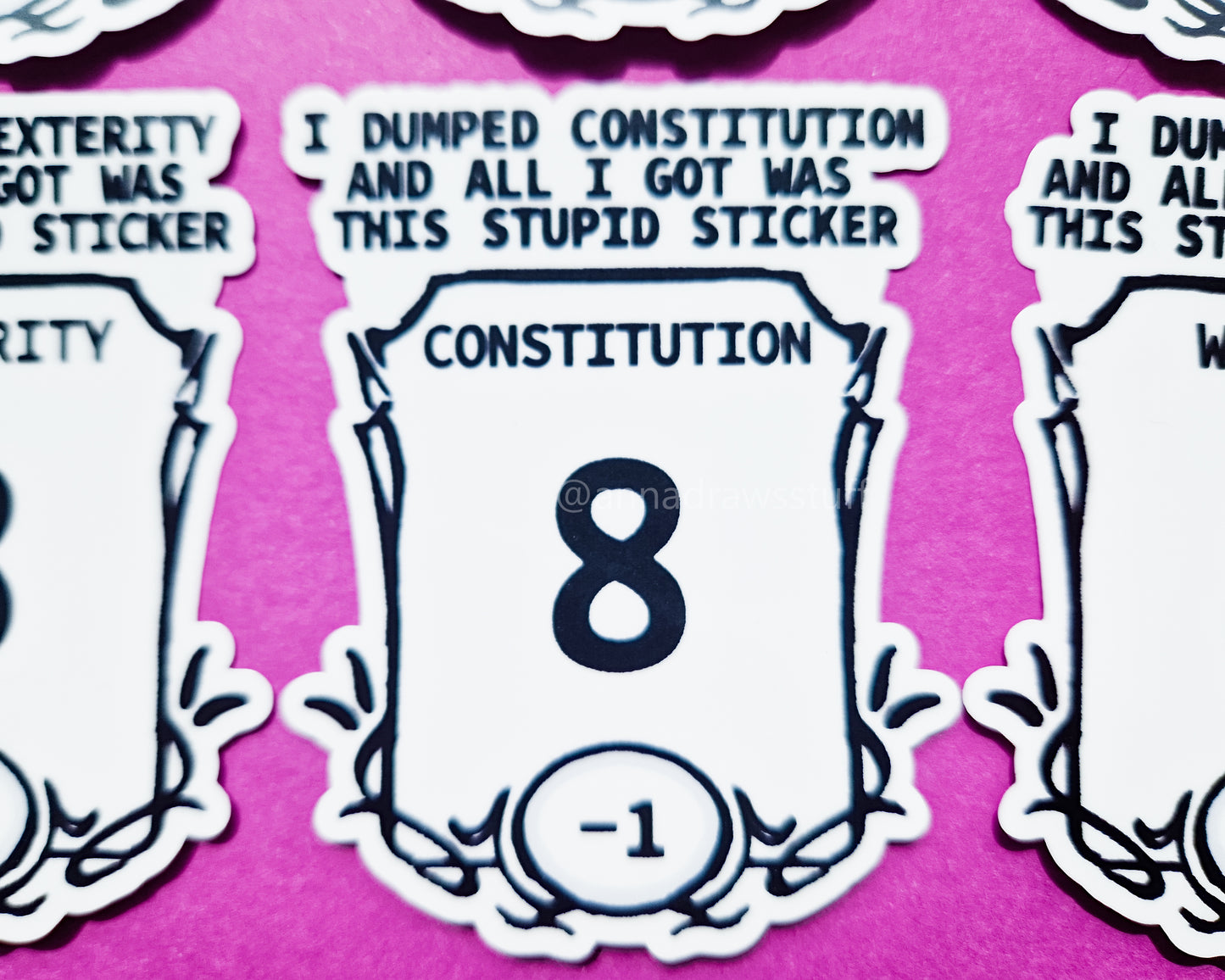 DND Stat Stickers - Waterproof Vinyl Stickers