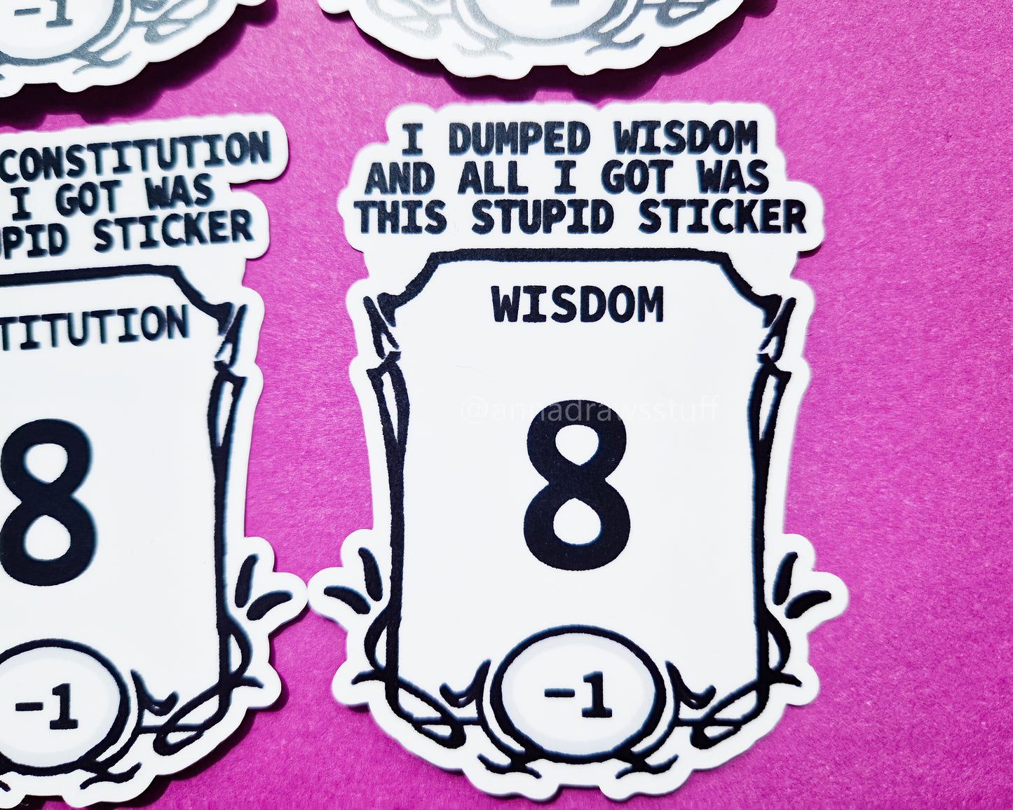 DND Stat Stickers - Waterproof Vinyl Stickers