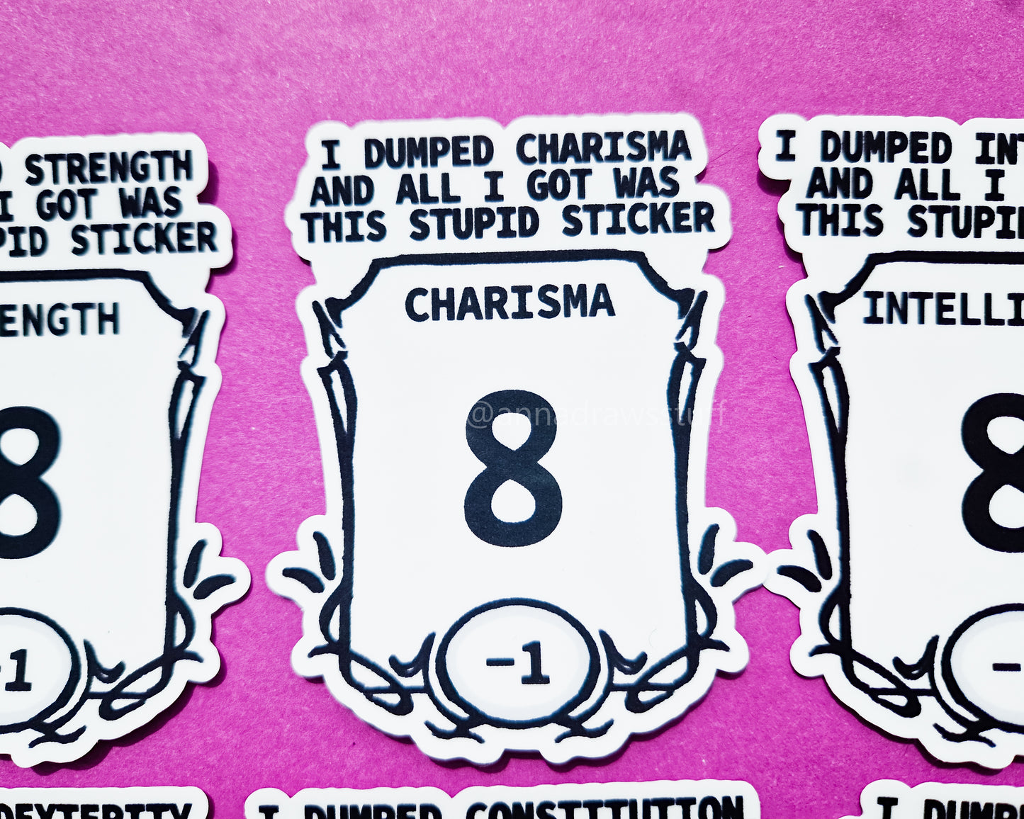 DND Stat Stickers - Waterproof Vinyl Stickers