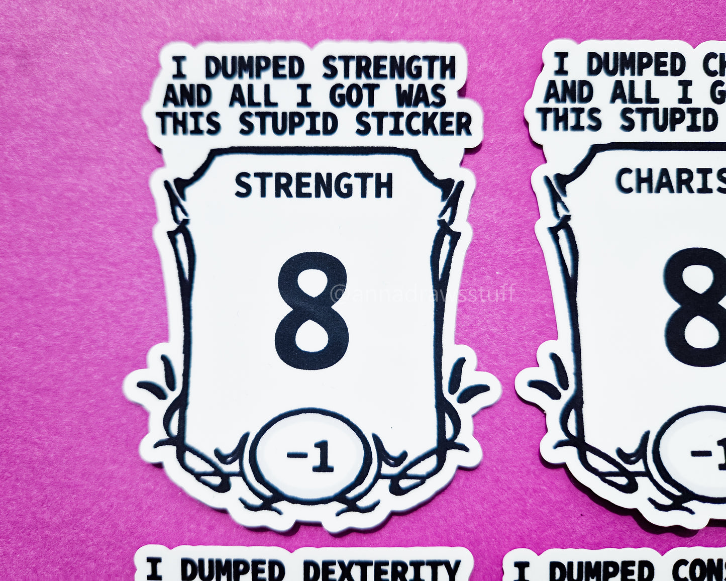 DND Stat Stickers - Waterproof Vinyl Stickers