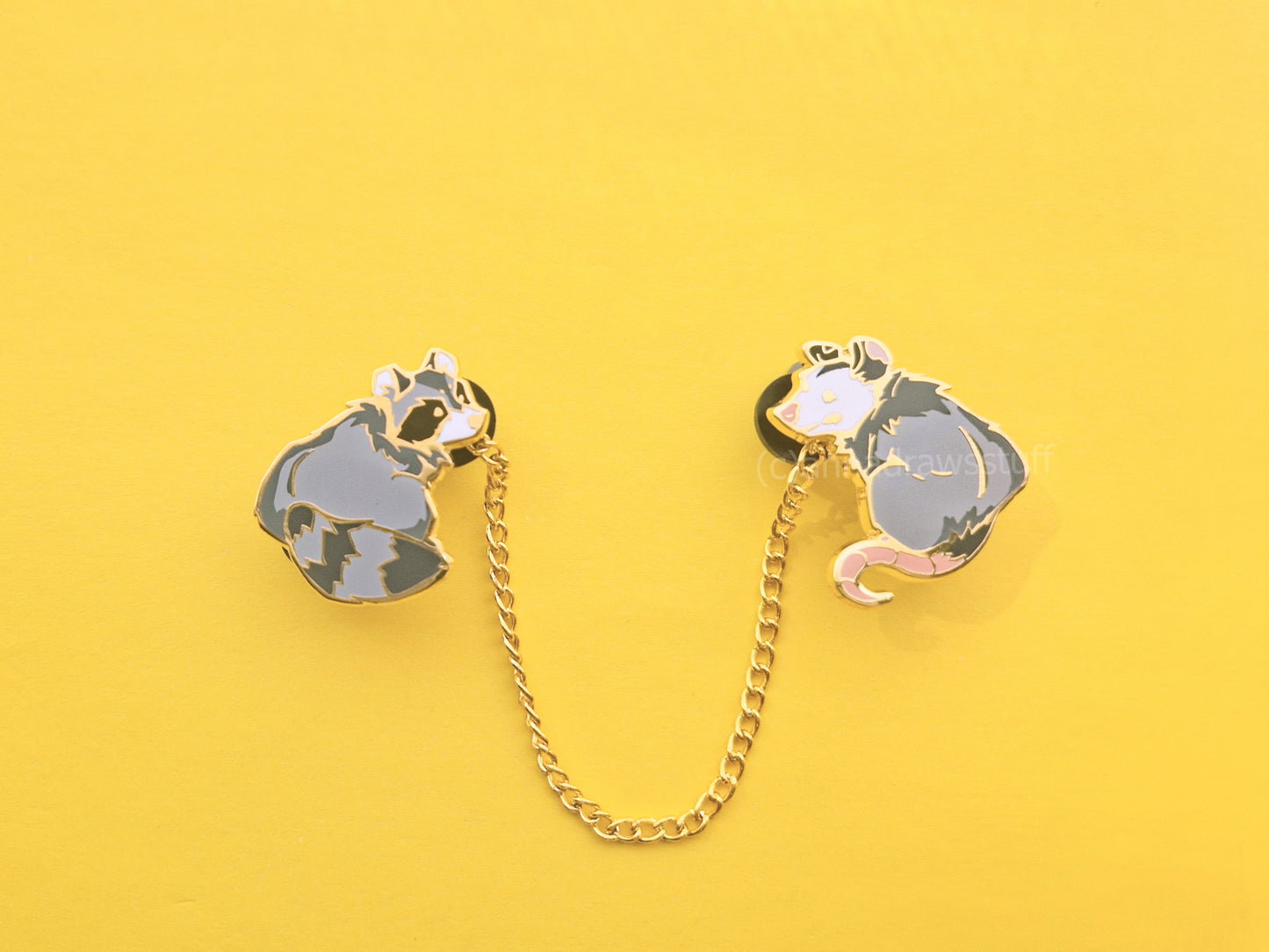Raccoon And Opossum Collar Pin Set - Hard Enamel Pin - Extrashvaganza