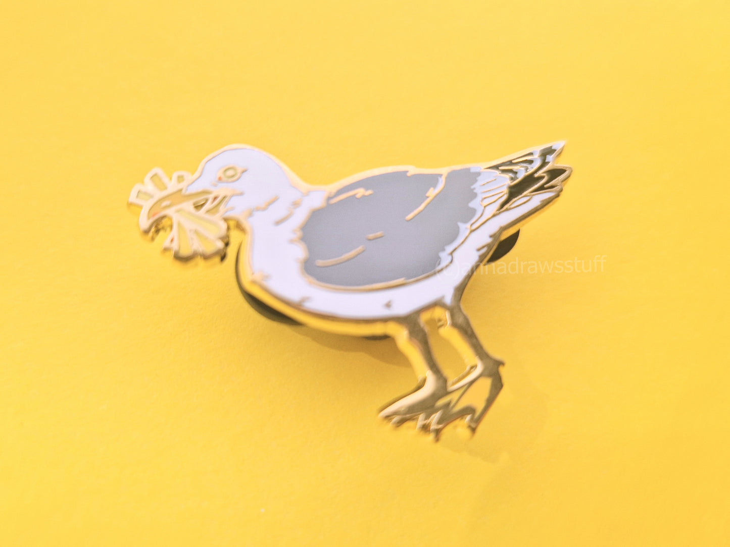 Seagull With Fries  - Hard Enamel Pin - Extrashvaganza