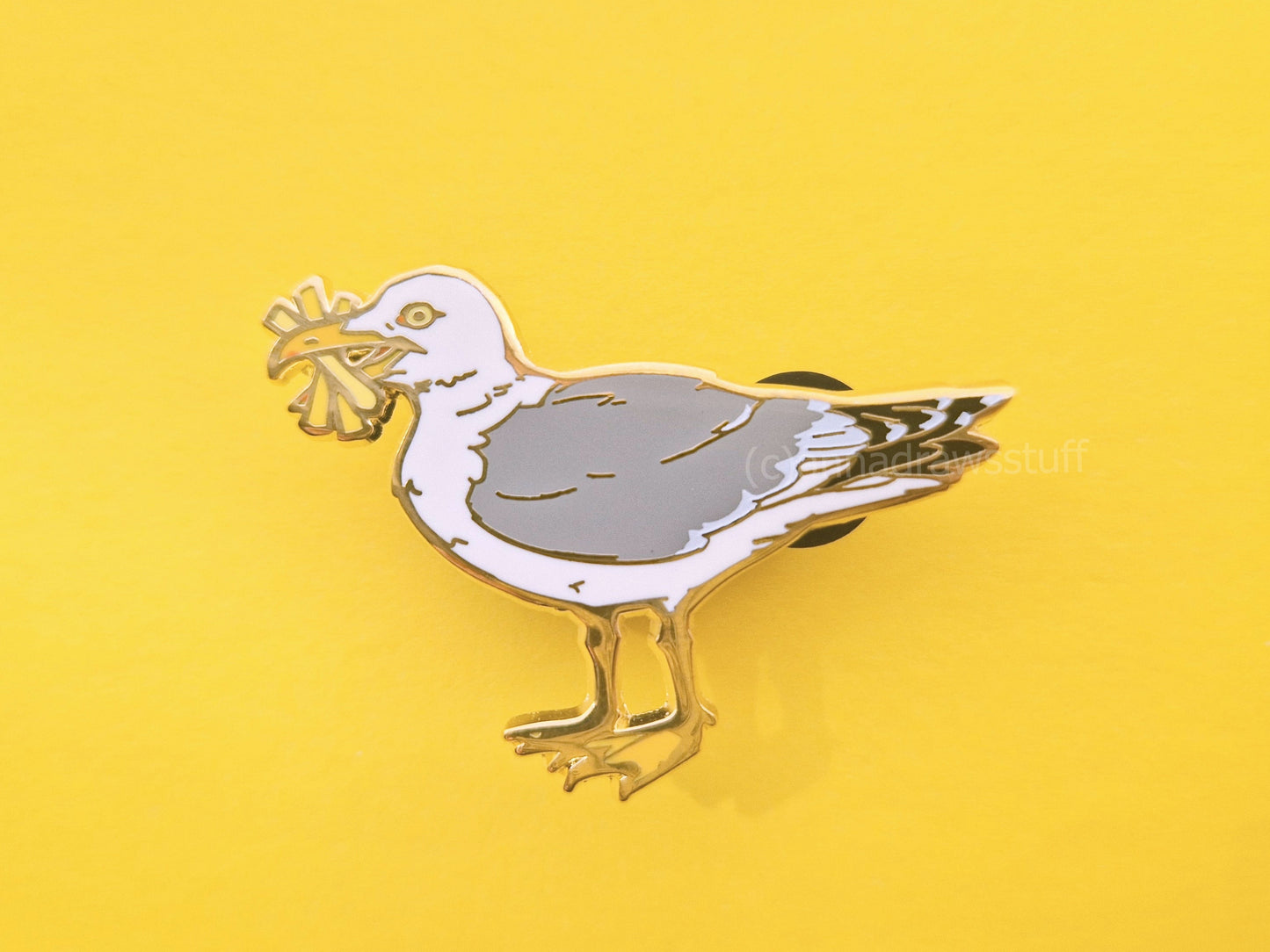 Seagull With Fries  - Hard Enamel Pin - Extrashvaganza