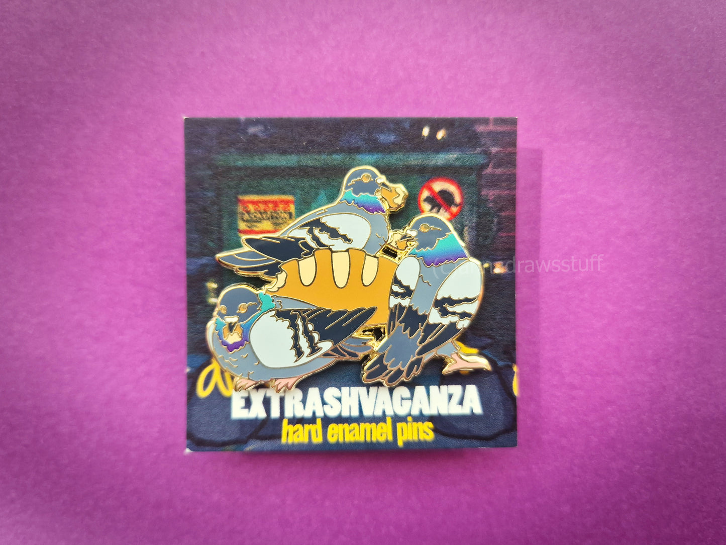 Pigeons With Bread Pin - Hard Enamel Pin - Extrashvaganza