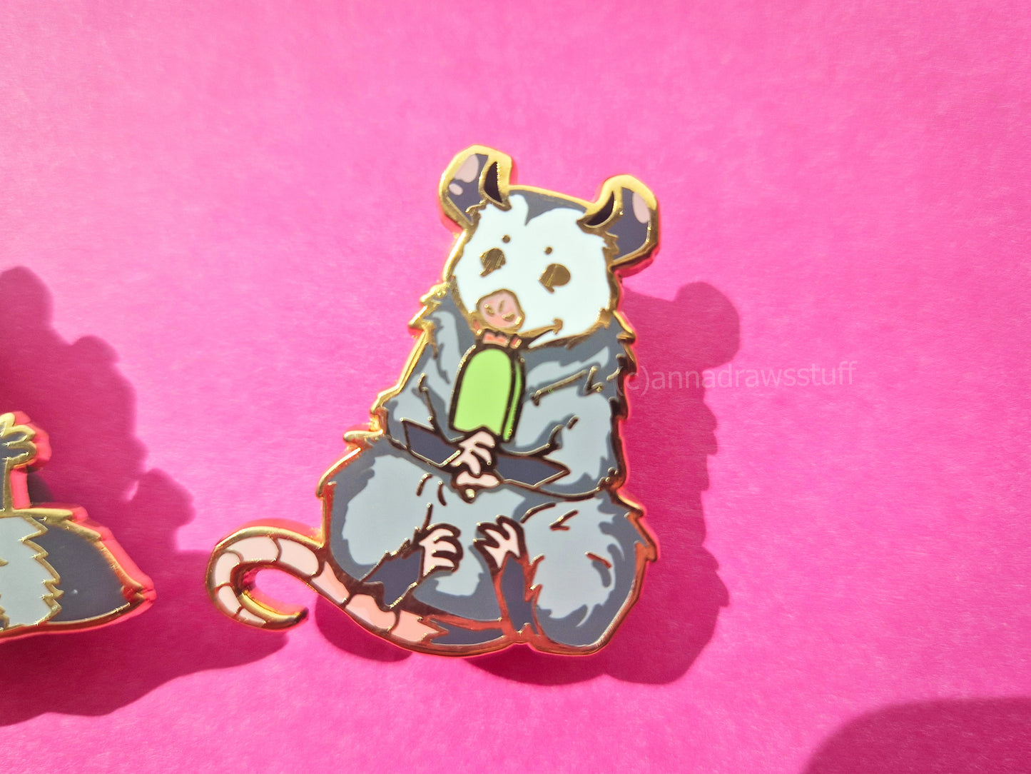 Ice Cream Raccoon and Opossum Pins - Hard Enamel Pin - Extrashvaganza