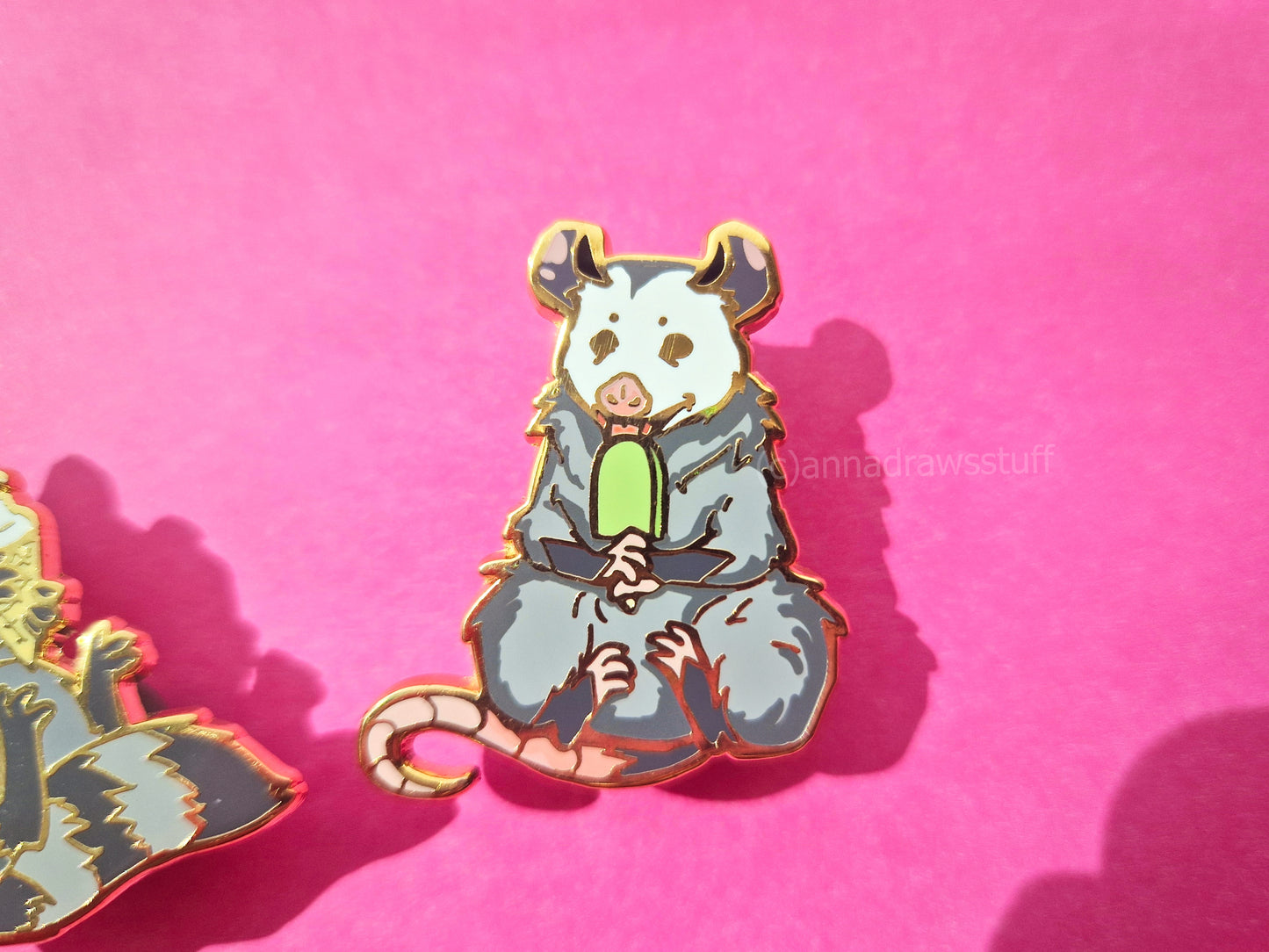Ice Cream Raccoon and Opossum Pins - Hard Enamel Pin - Extrashvaganza