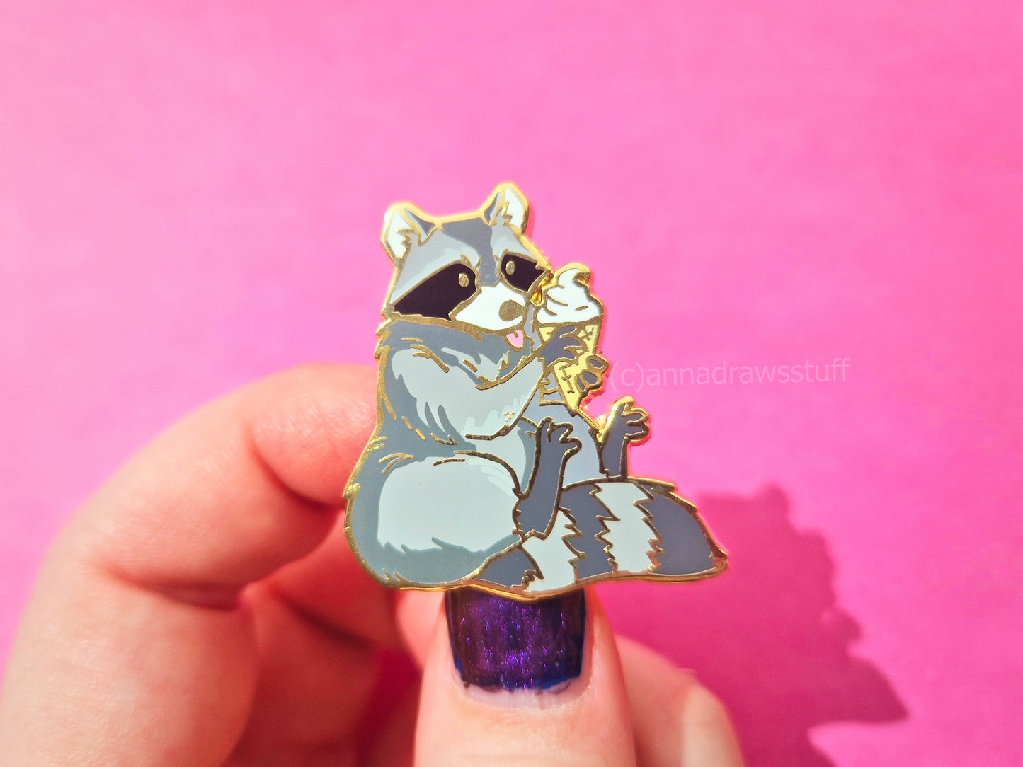 Ice Cream Raccoon and Opossum Pins - Hard Enamel Pin - Extrashvaganza