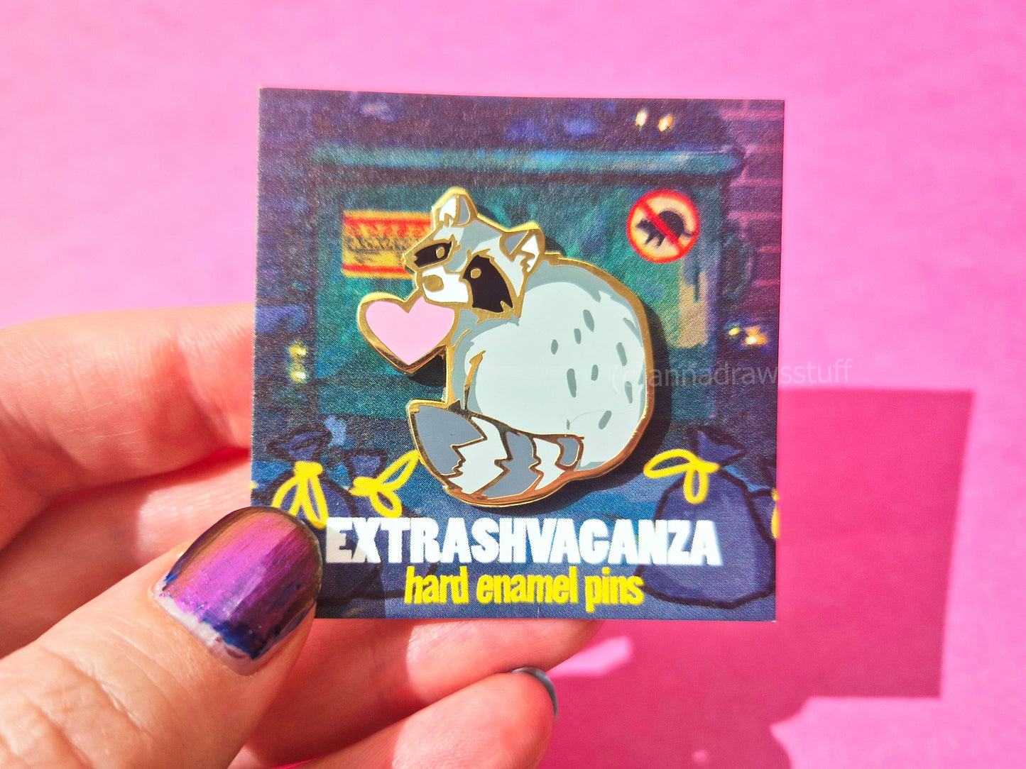 Heart Raccoon - Hard Enamel Pin - Extrashvaganza