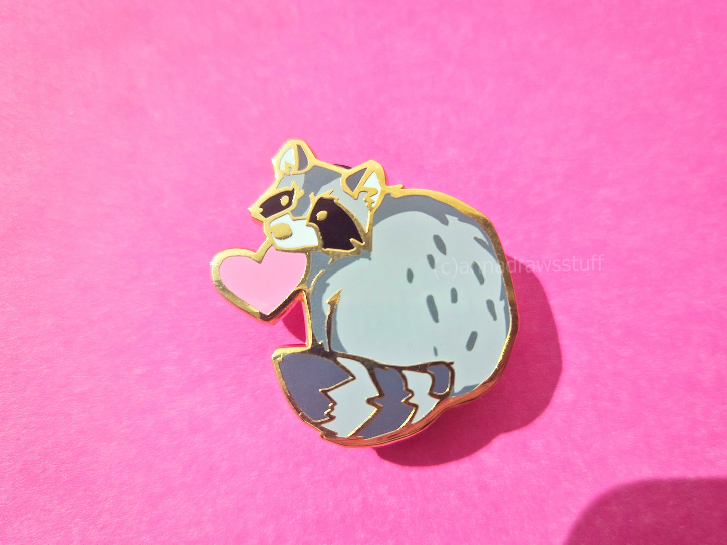 Heart Raccoon - Hard Enamel Pin - Extrashvaganza