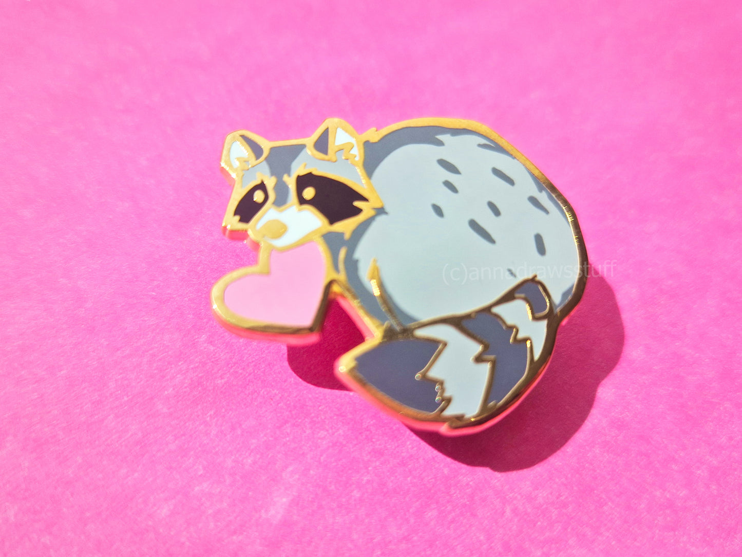 Heart Raccoon - Hard Enamel Pin - Extrashvaganza