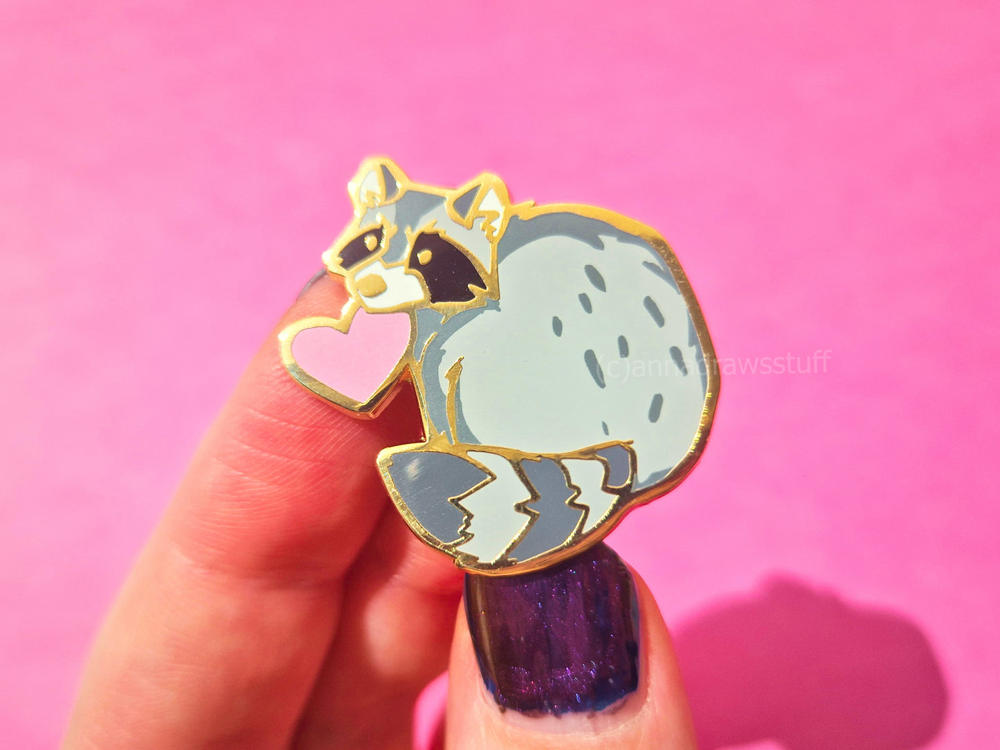Heart Raccoon - Hard Enamel Pin - Extrashvaganza