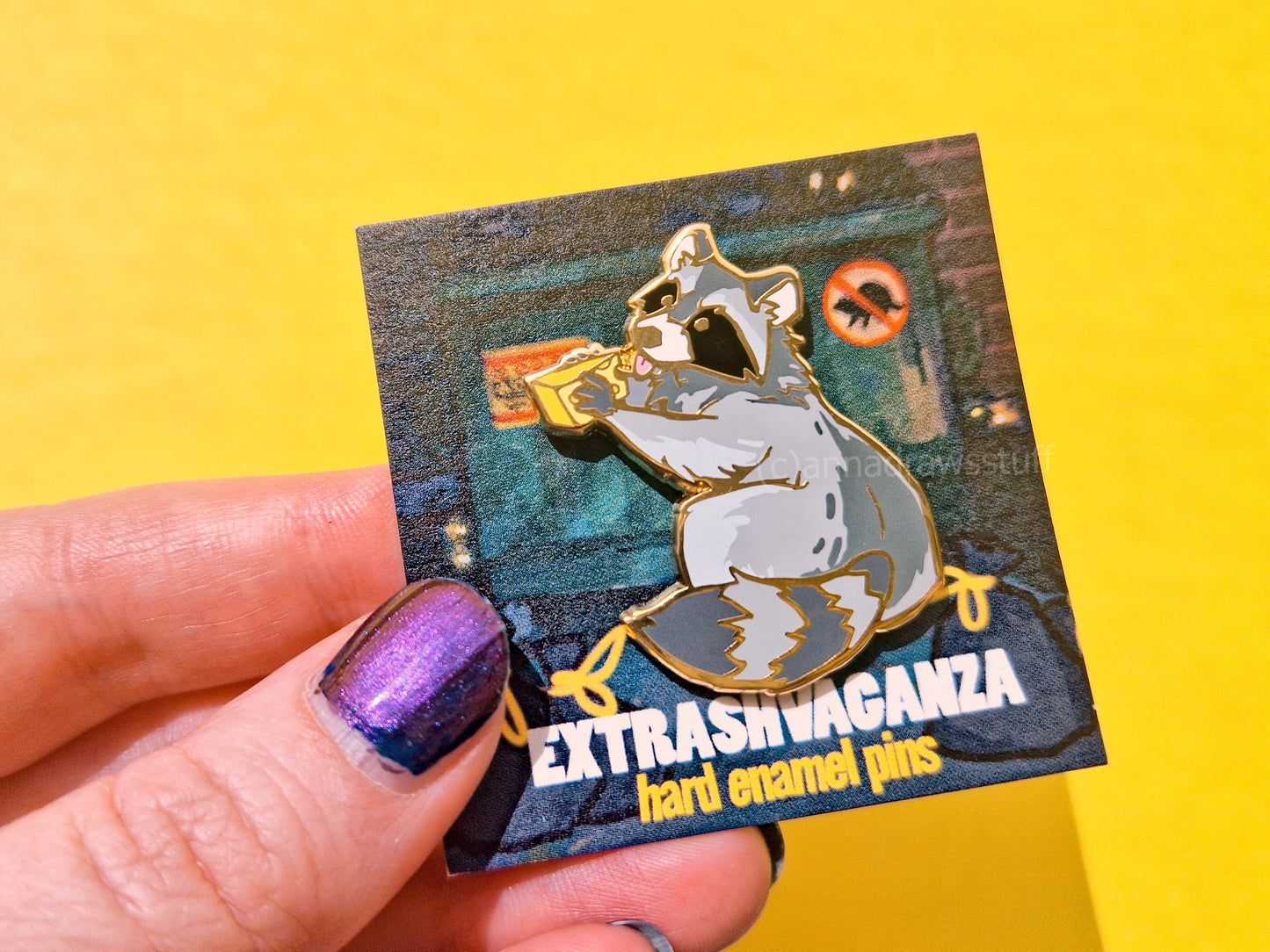 Cheese Raccoon - Hard Enamel Pin - Extrashvaganza