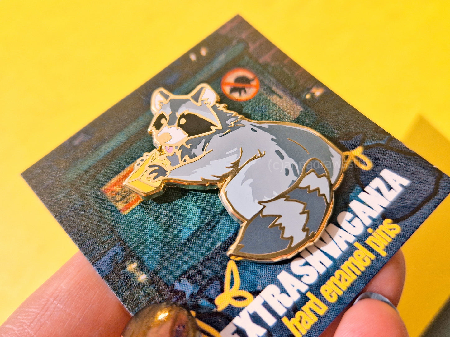Cheese Raccoon - Hard Enamel Pin - Extrashvaganza