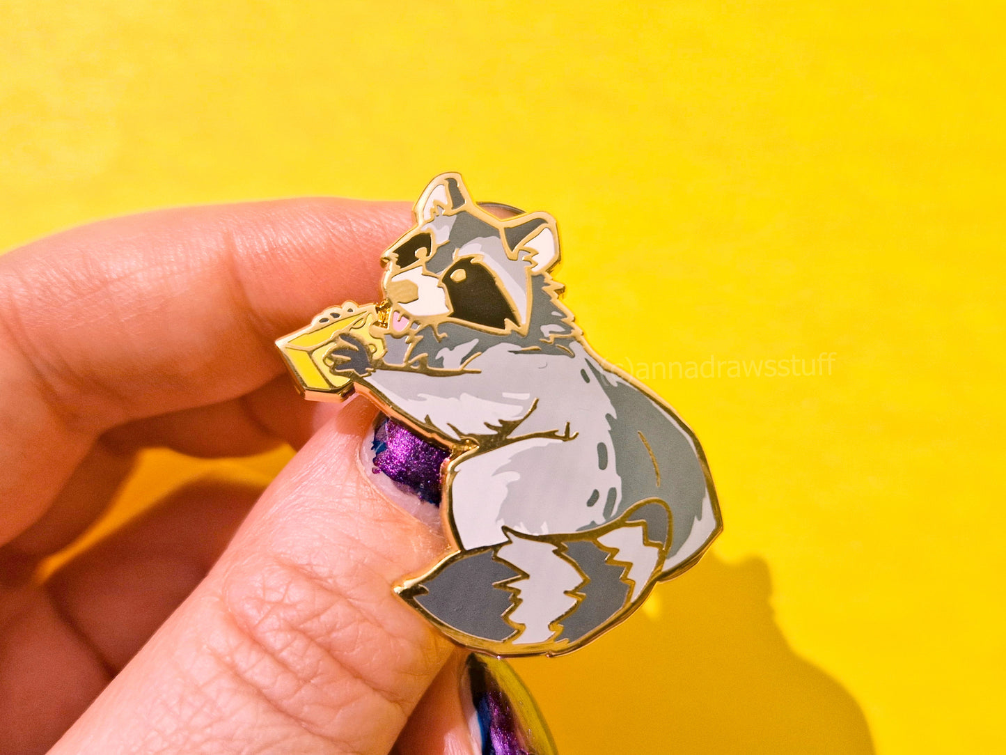 Cheese Raccoon - Hard Enamel Pin - Extrashvaganza
