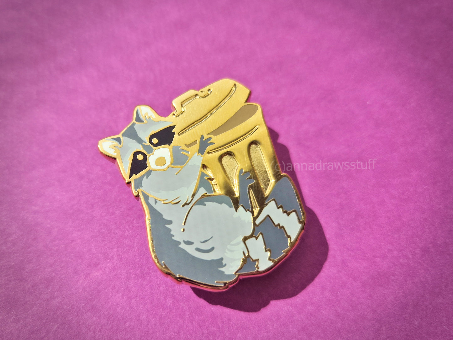 Trashcan Hugging Raccoon - Hard Enamel Pin - Extrashvaganza