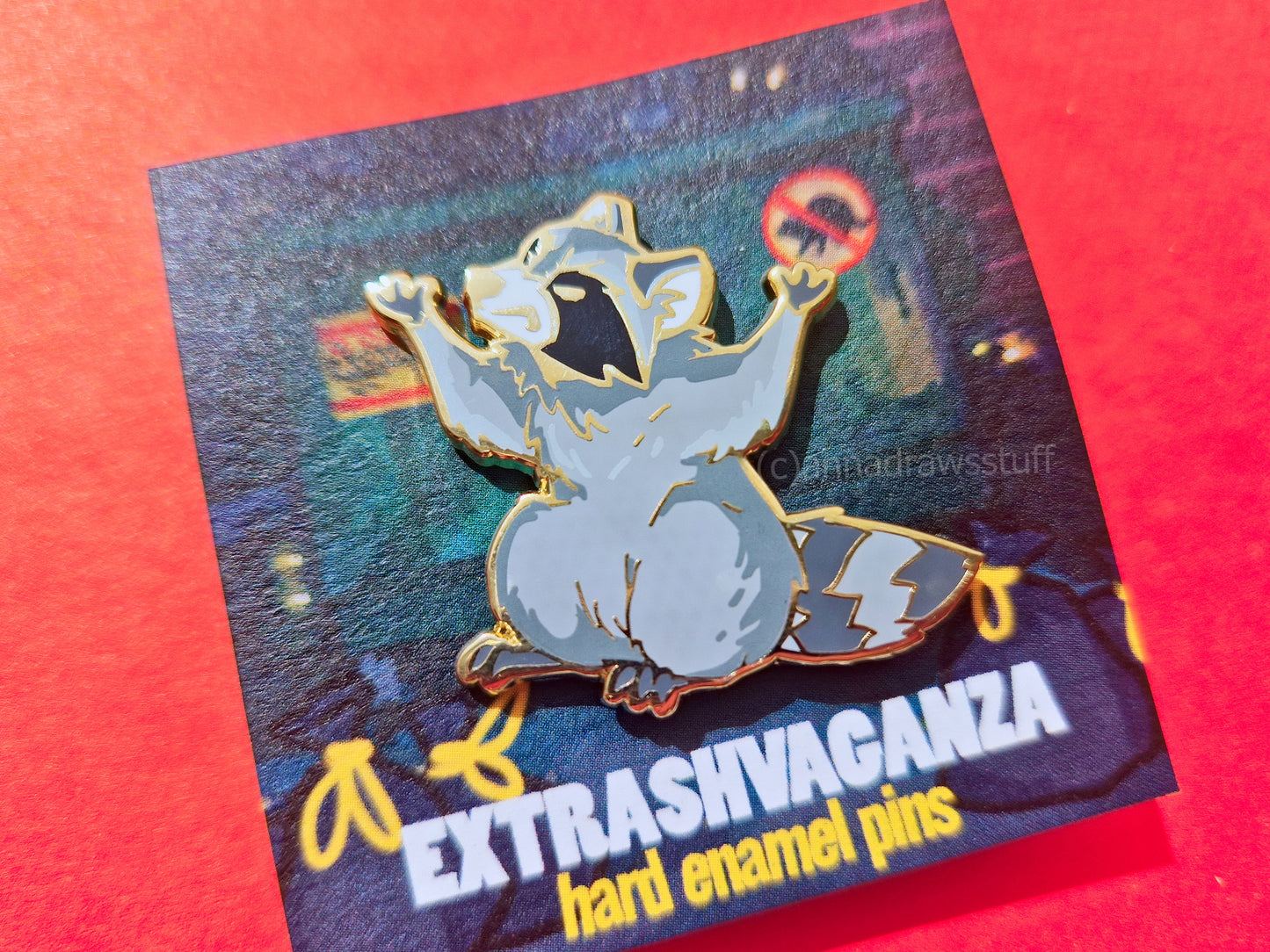 Angry Raccoon - Hard Enamel Pin - Extrashvaganza