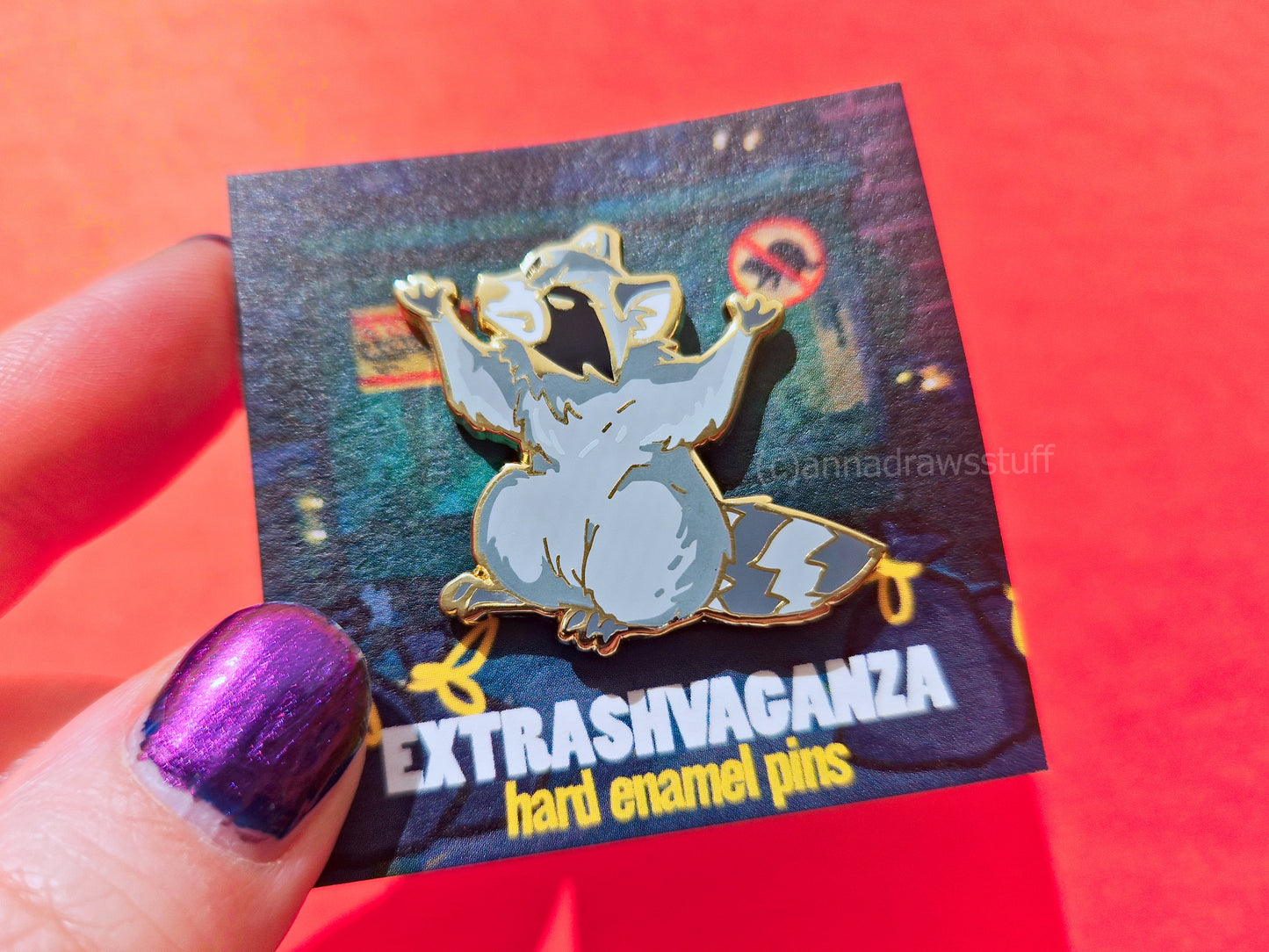 Angry Raccoon - Hard Enamel Pin - Extrashvaganza