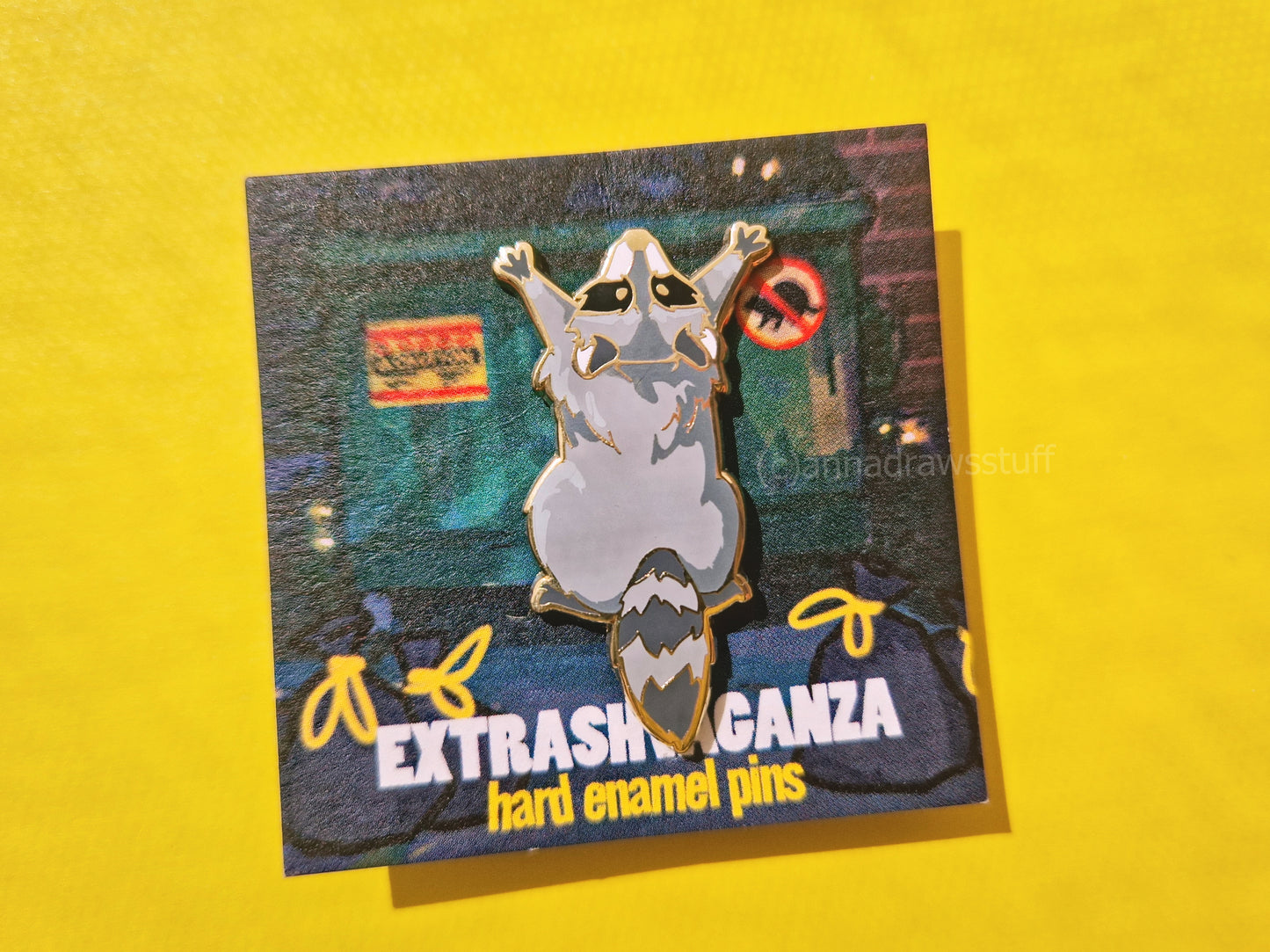Reaching Raccoon - Hard Enamel Pin - Extrashvaganza