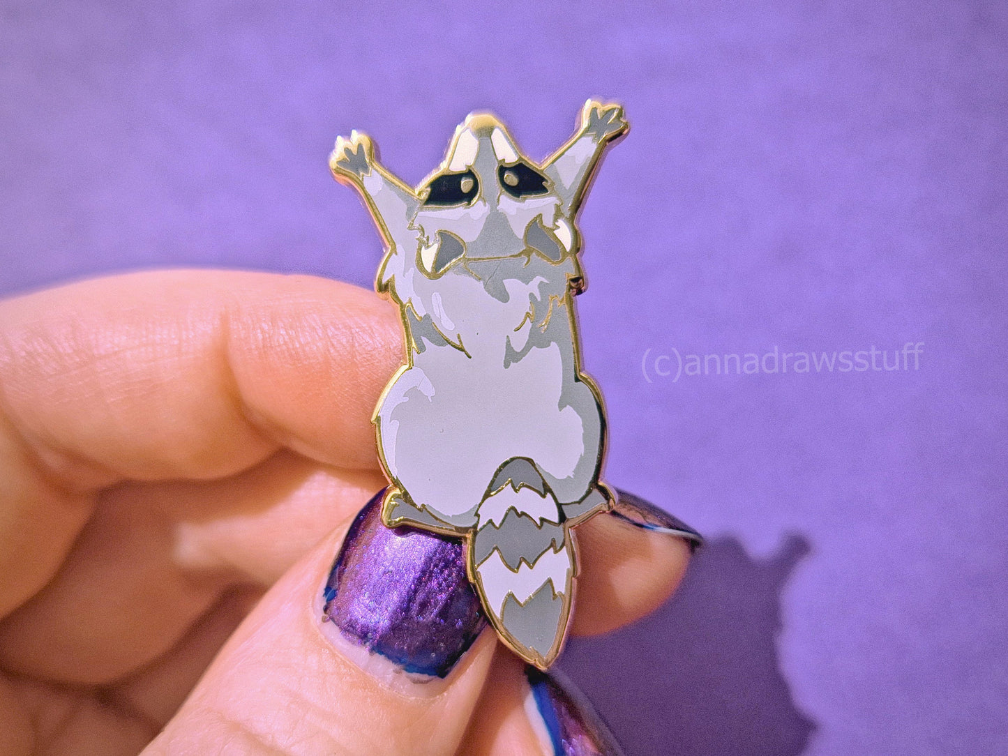 Reaching Raccoon - Hard Enamel Pin - Extrashvaganza