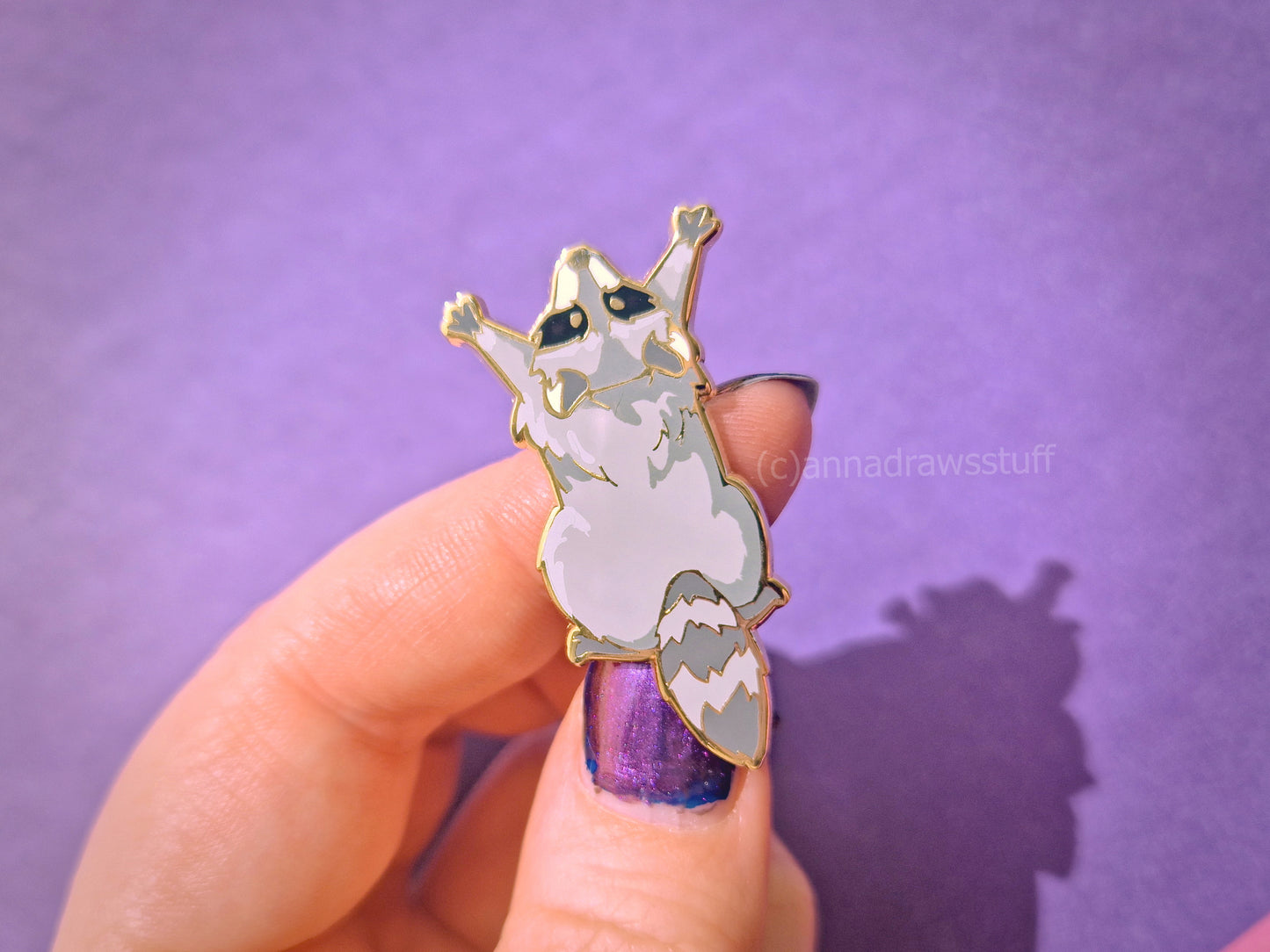 Reaching Raccoon - Hard Enamel Pin - Extrashvaganza