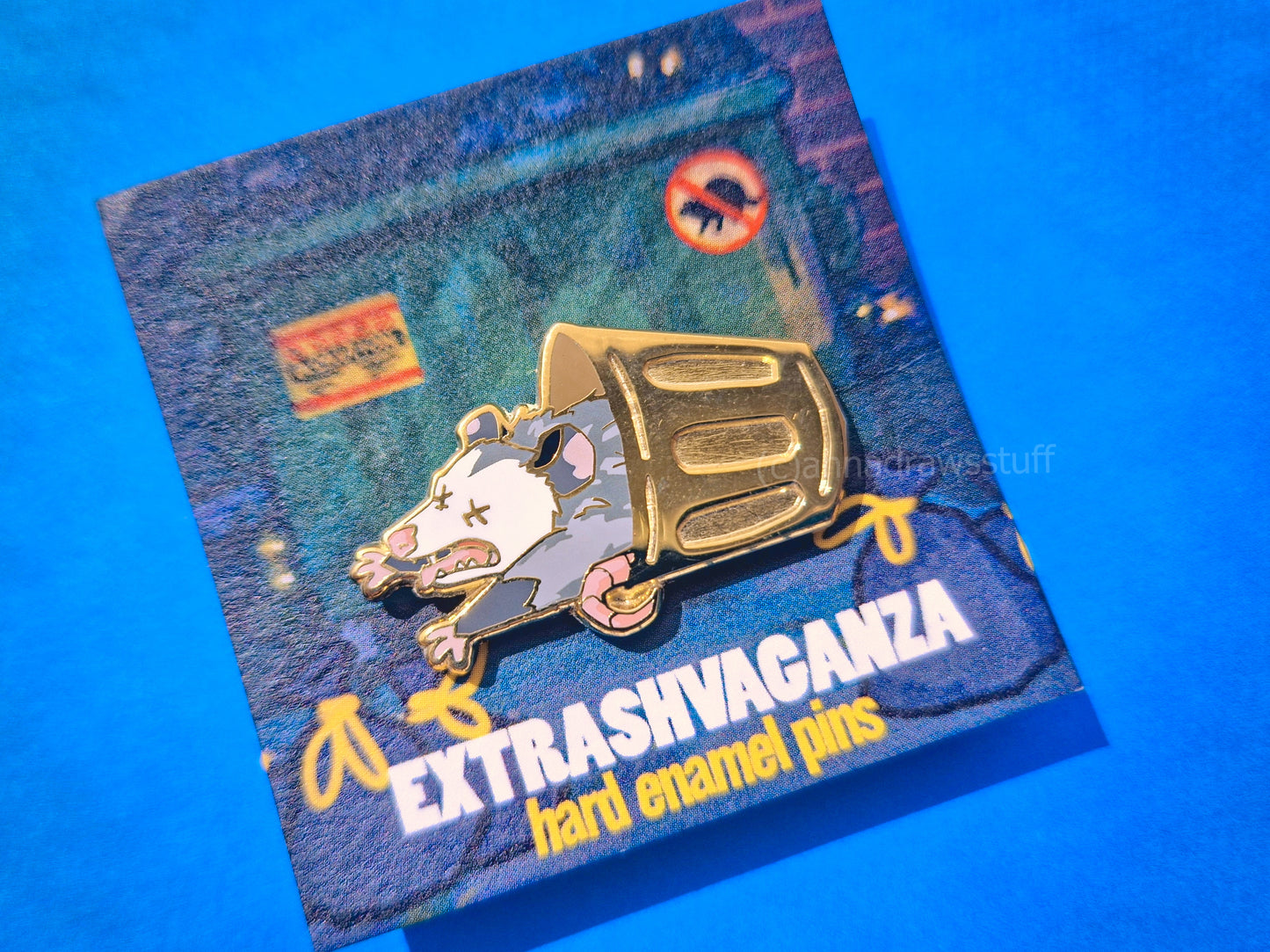 Opossum Playing Dead Pin - Hard Enamel Pin - Extrashvaganza